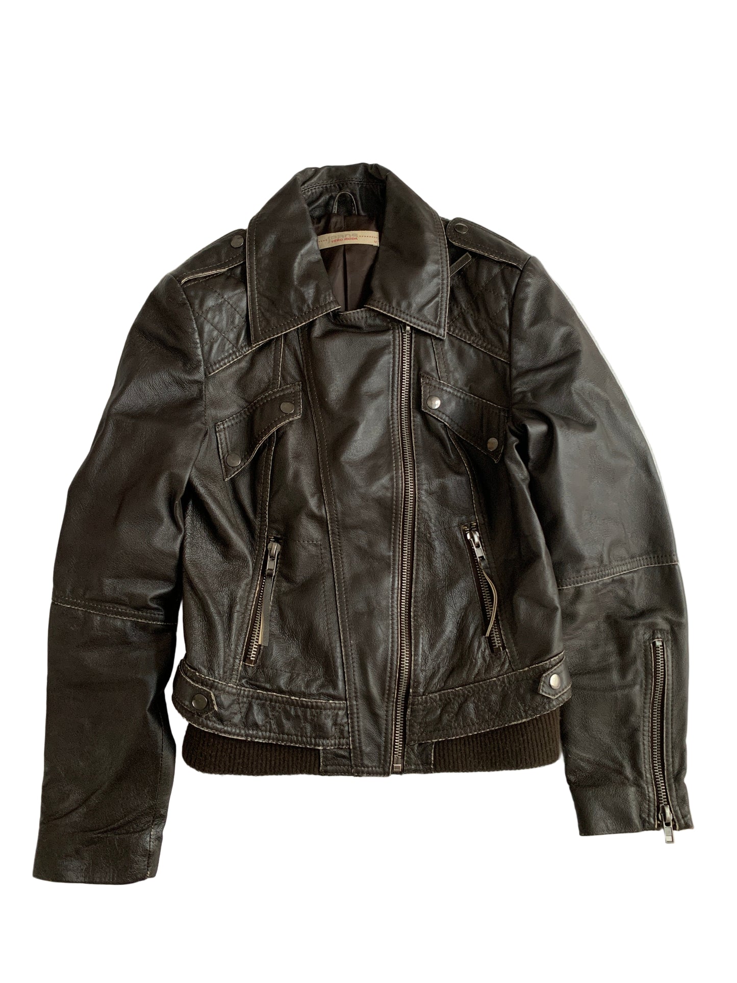 Schwarze Lederjacke M