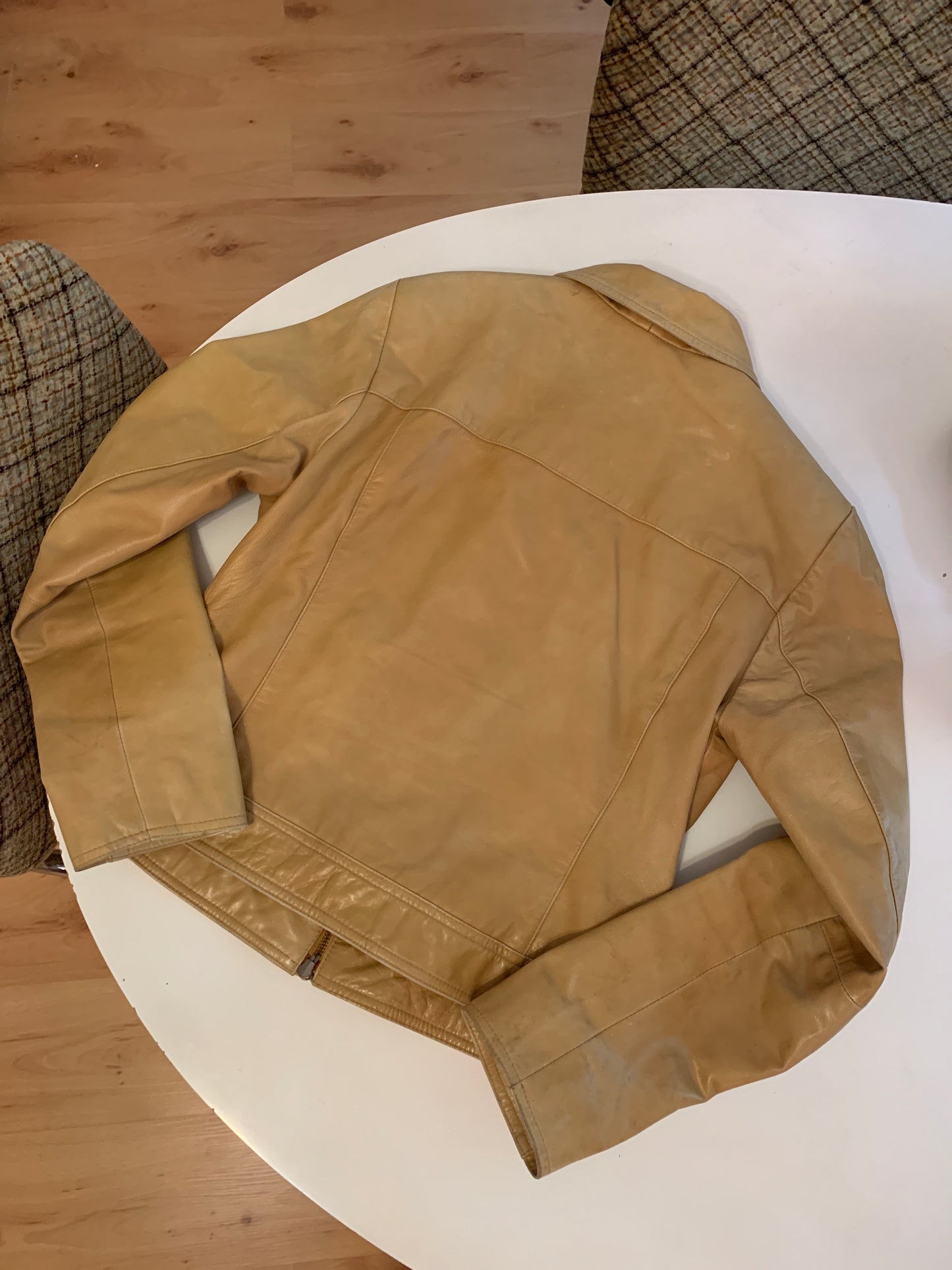 Beige Gipsy Lederjacke S/M