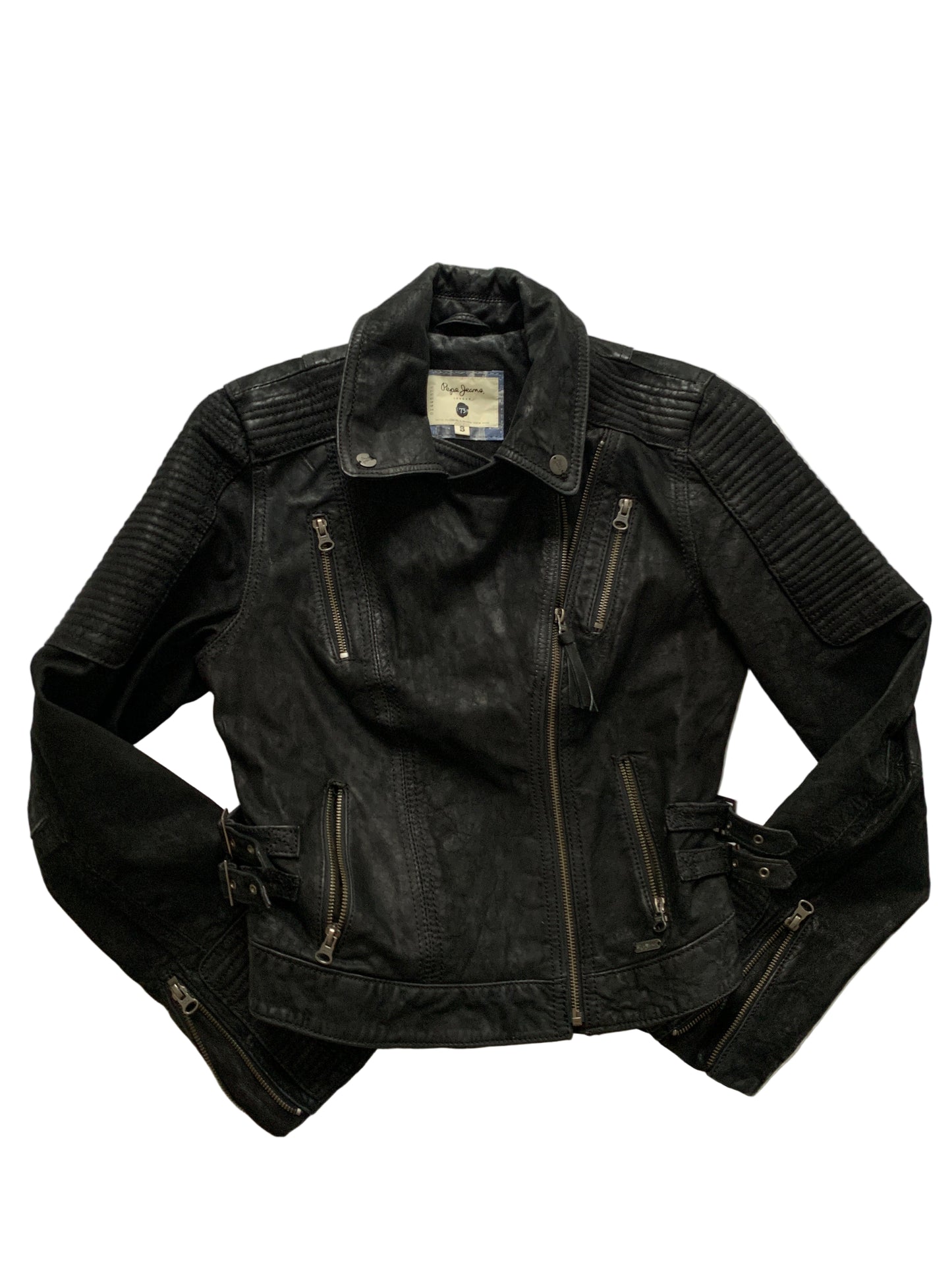 Pepe Jeans Lederjacke schwarz S