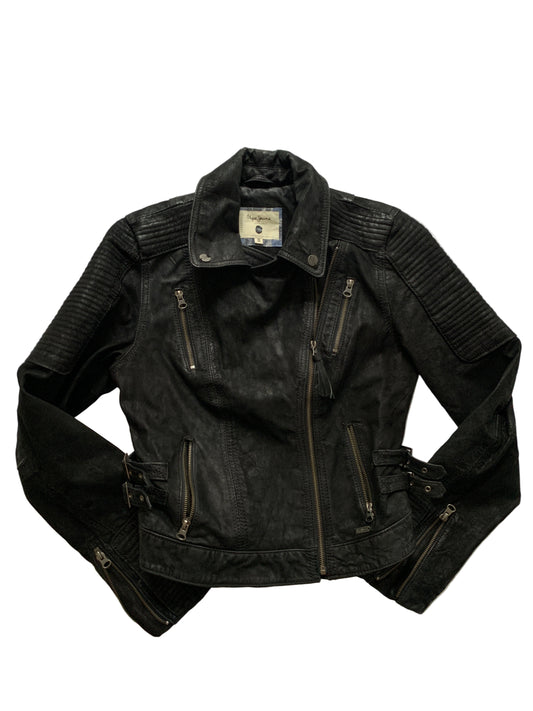 Pepe Jeans Lederjacke schwarz S