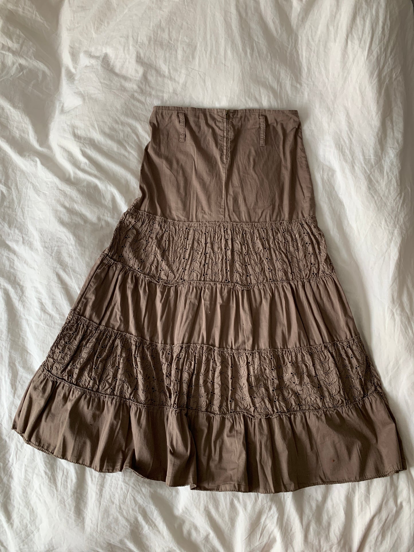 Y2K brauner Langer Rock S/M