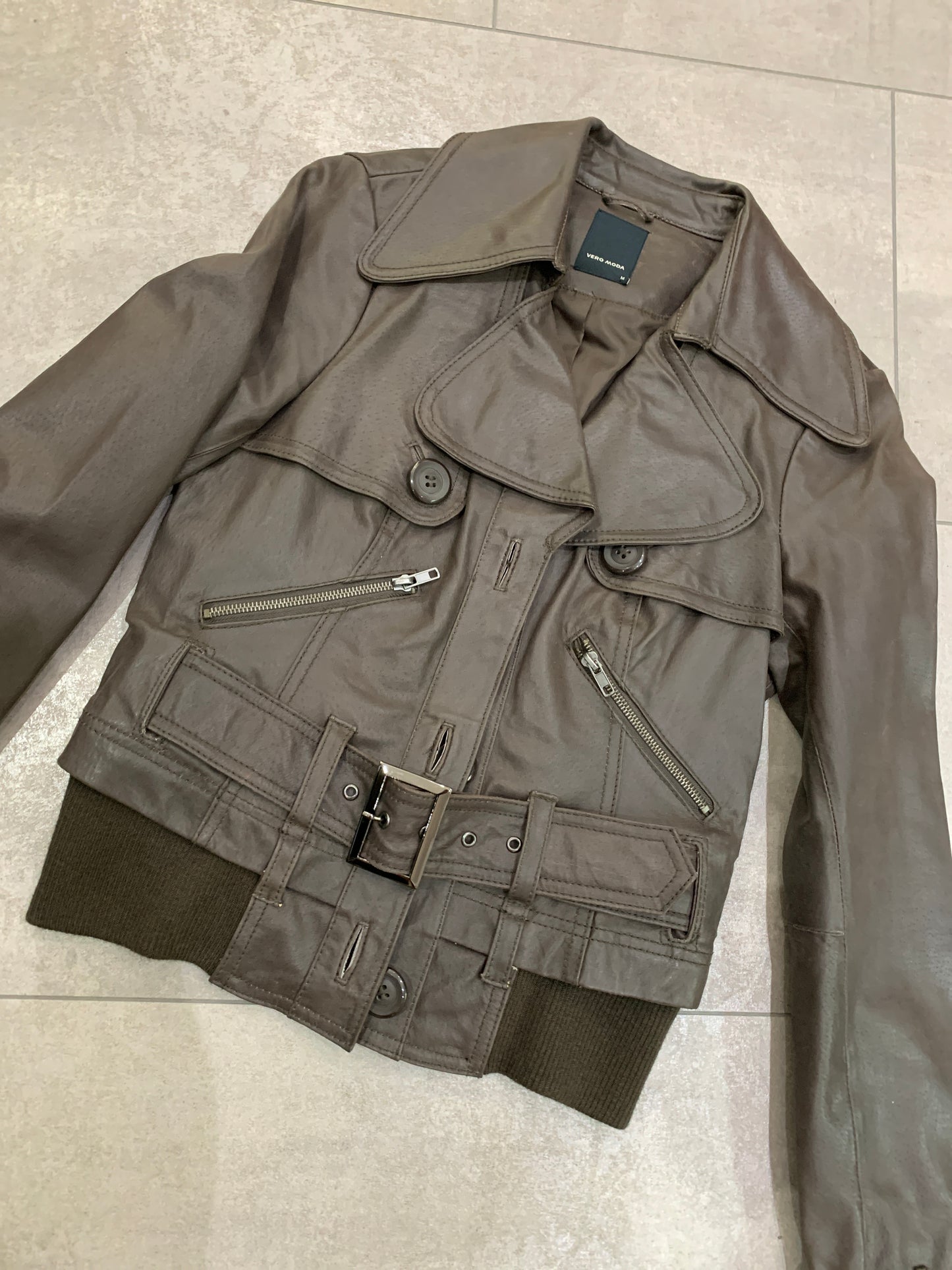 Vero Moda braune Lederjacke M