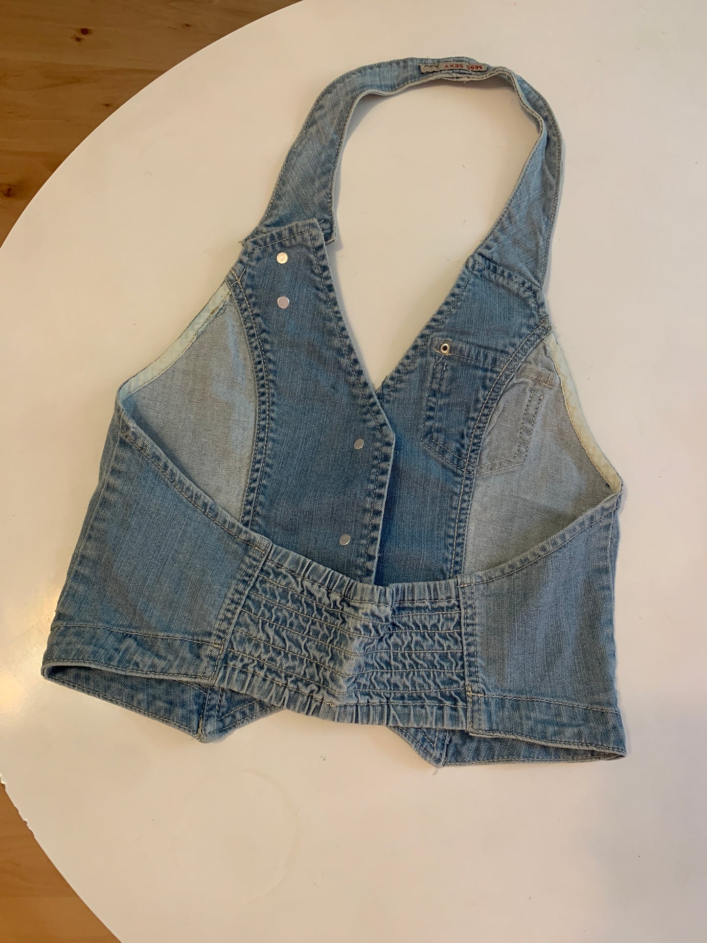 Jeans Weste mit Glitzer S