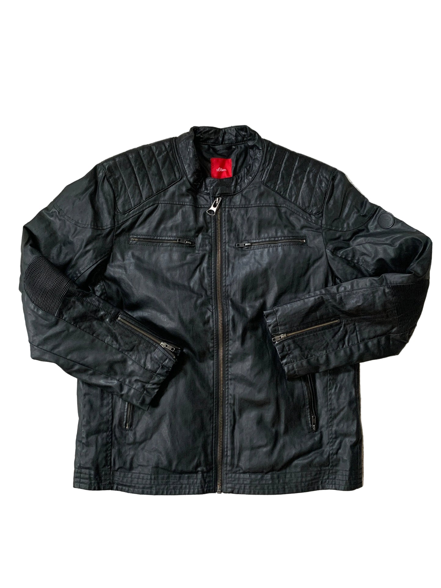 Schwarze Lederjacke XL