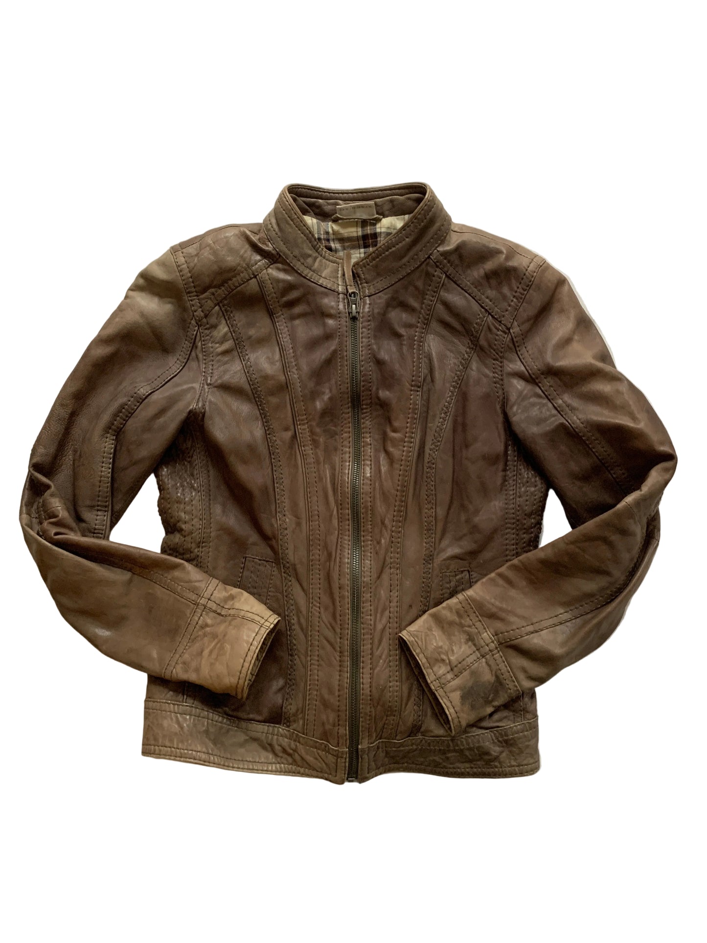 Braune Lederjacke XS/S