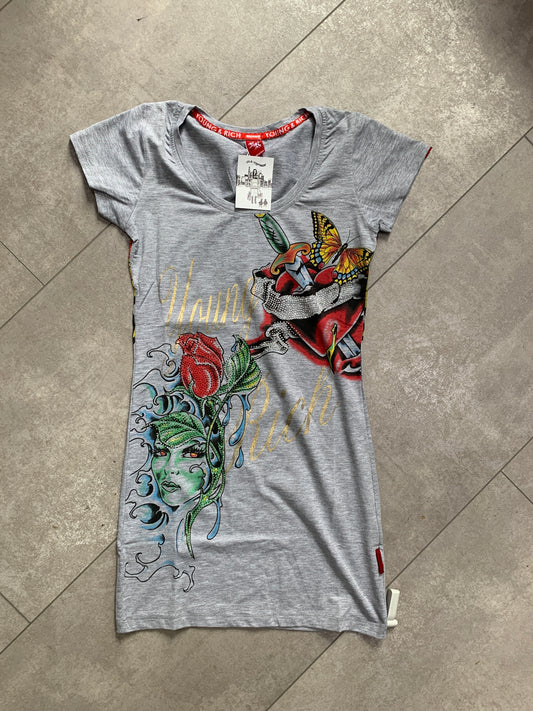 Youg & Rich graues Glitzer T-shirt
