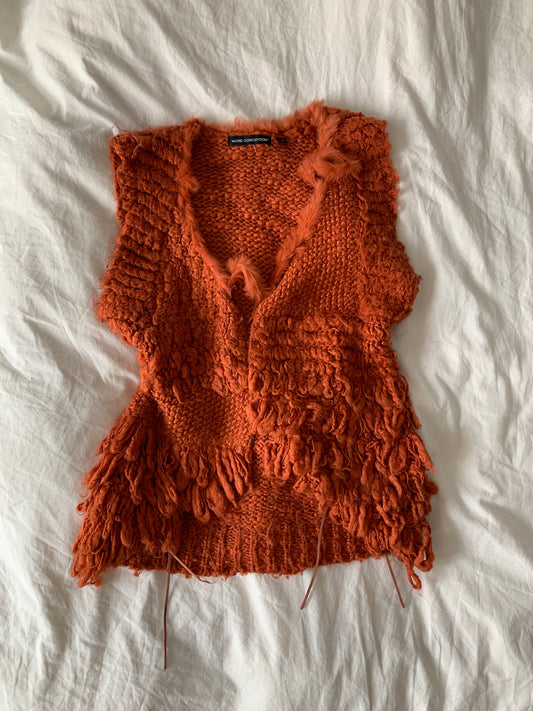 Orange gestrickte Weste S