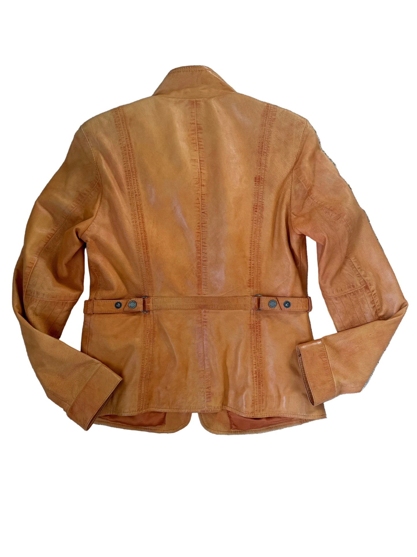 Orangene Lederjacke M