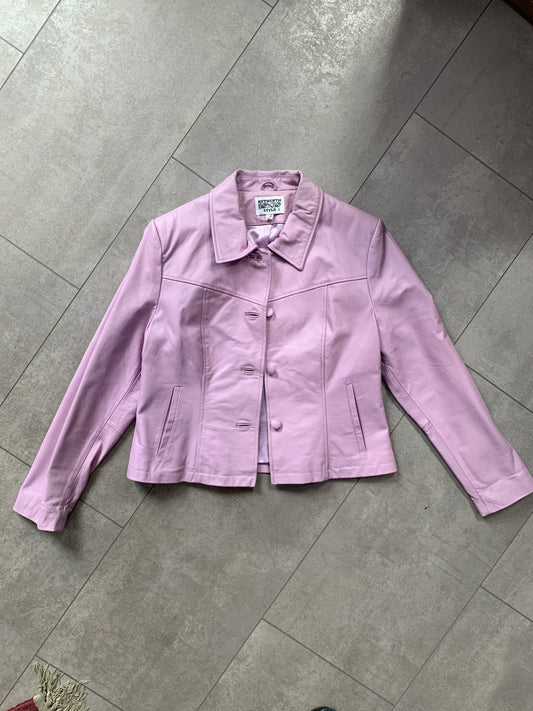 Flieder vintage Lederjacke M