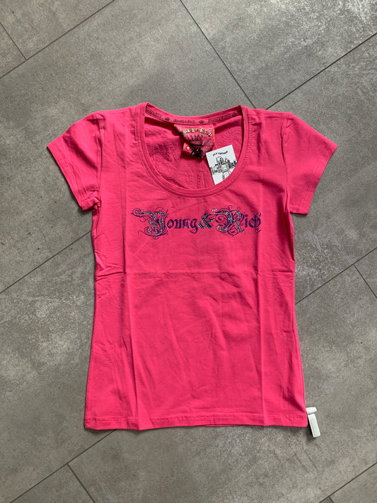 Young & Rich pink Glitzer T-Shirt