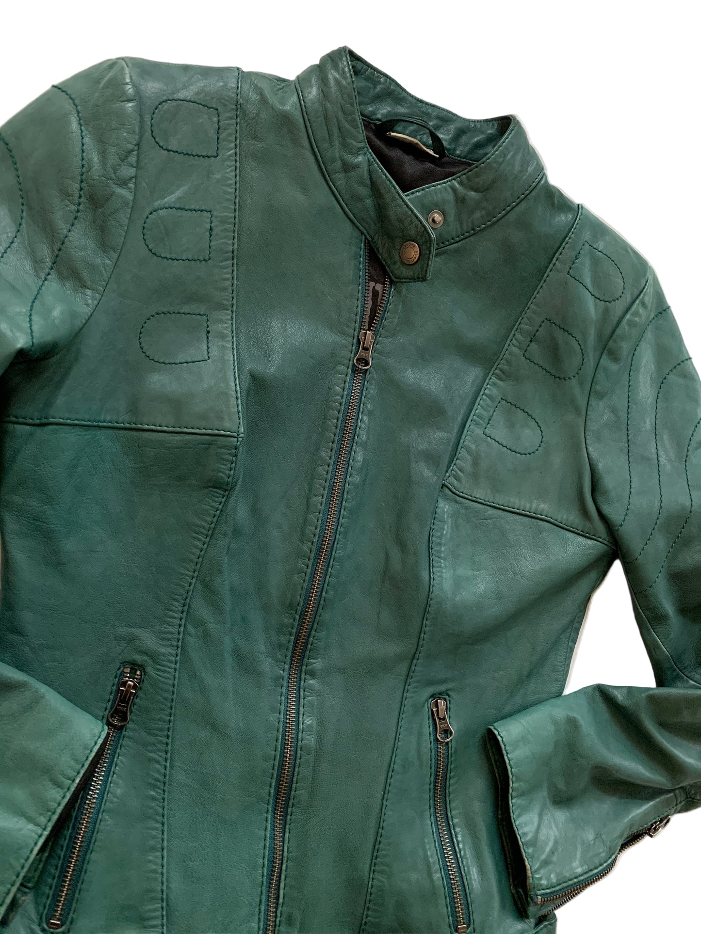 Türkis Lederjacke S