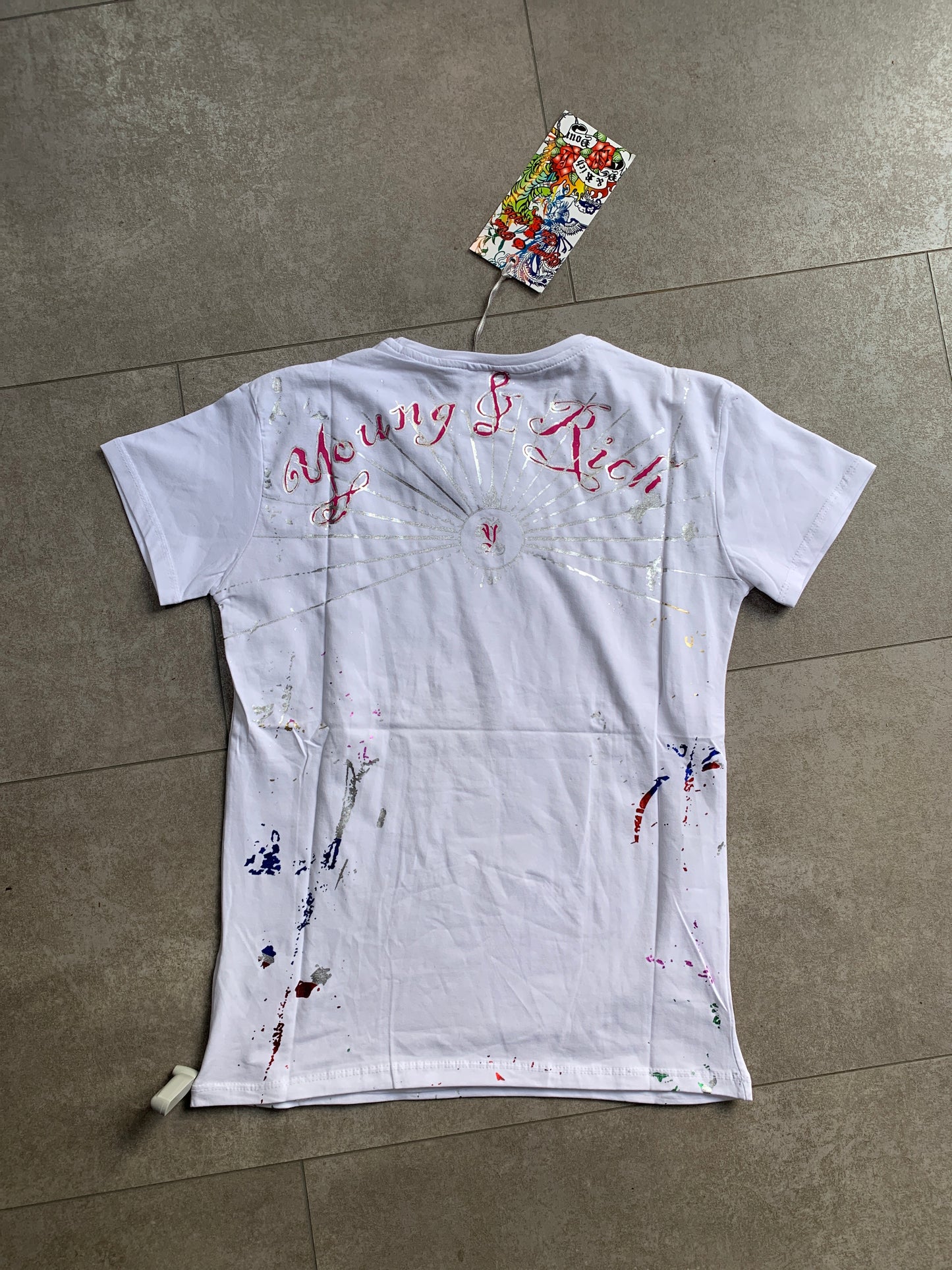 Young & Rich weißes Tiger T-Shirt M