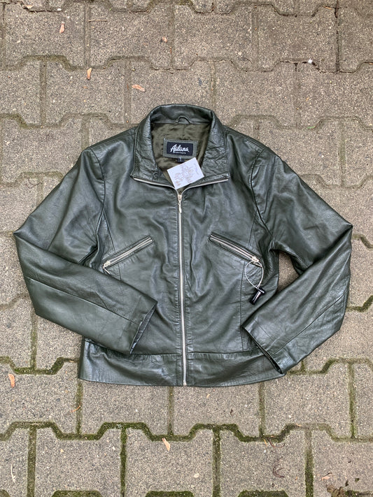 Vintage grüne Lederjacke M