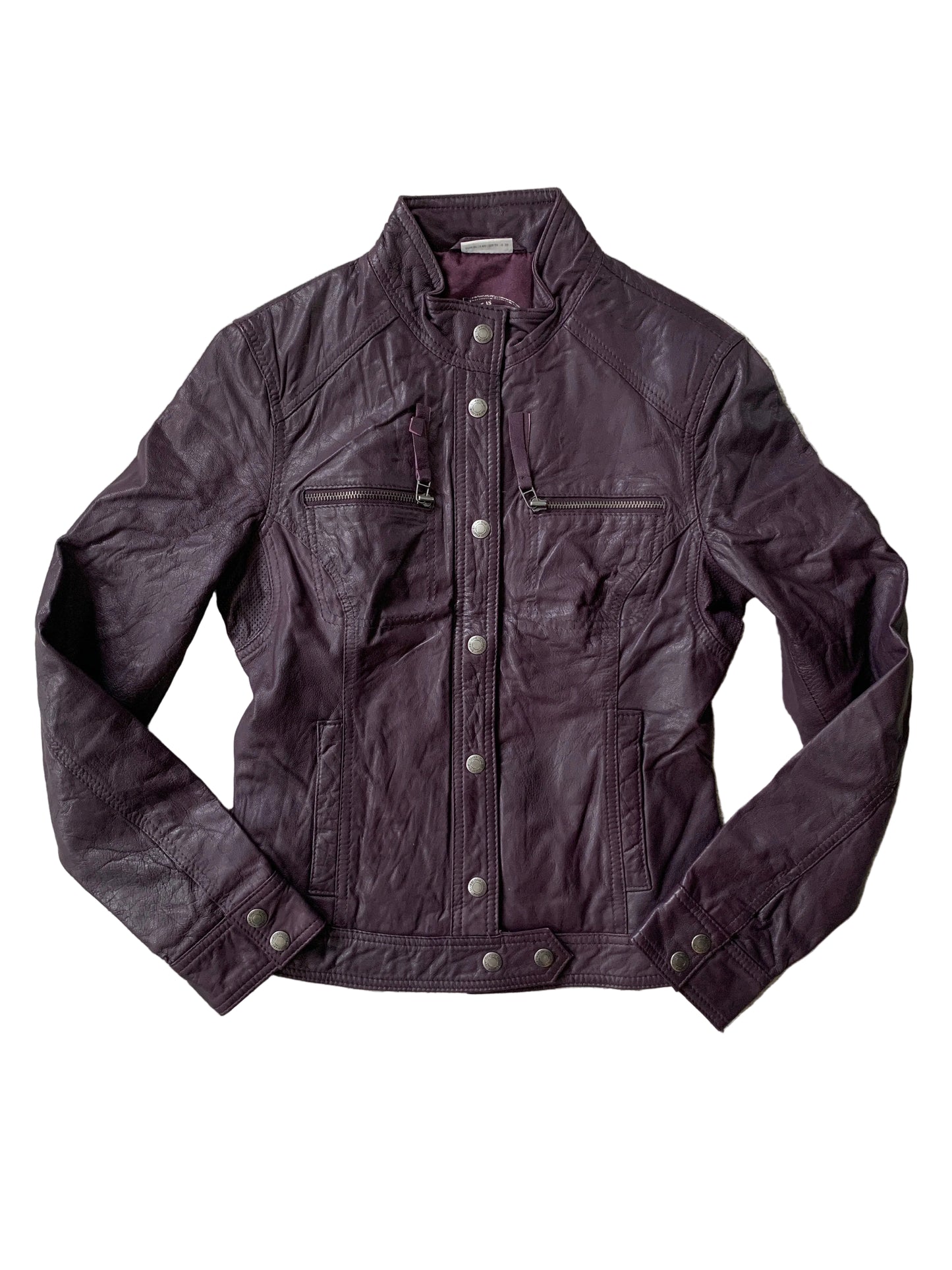 Lila Lederjacke S