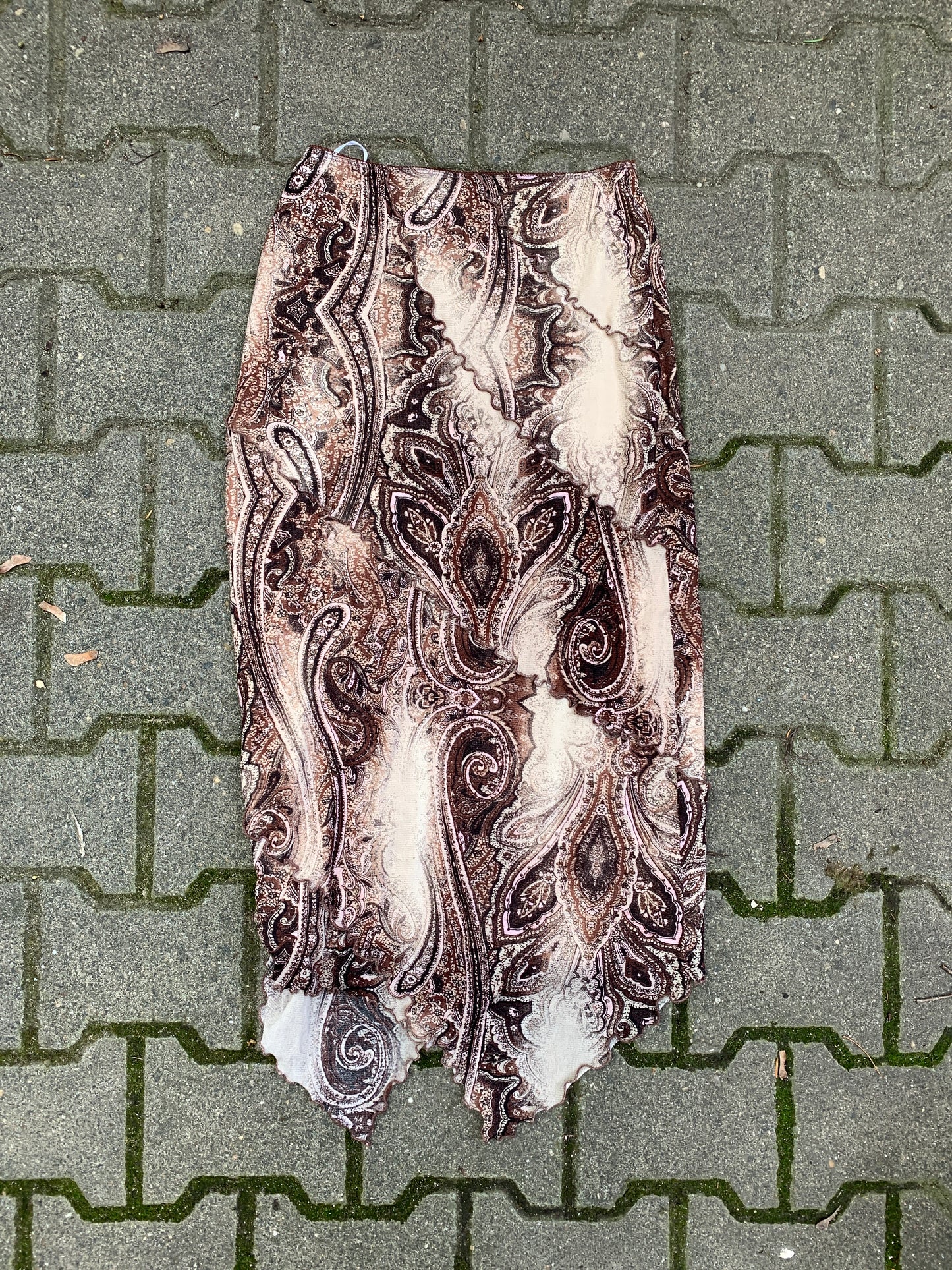 Y2K langer asymmetrischer Rock S