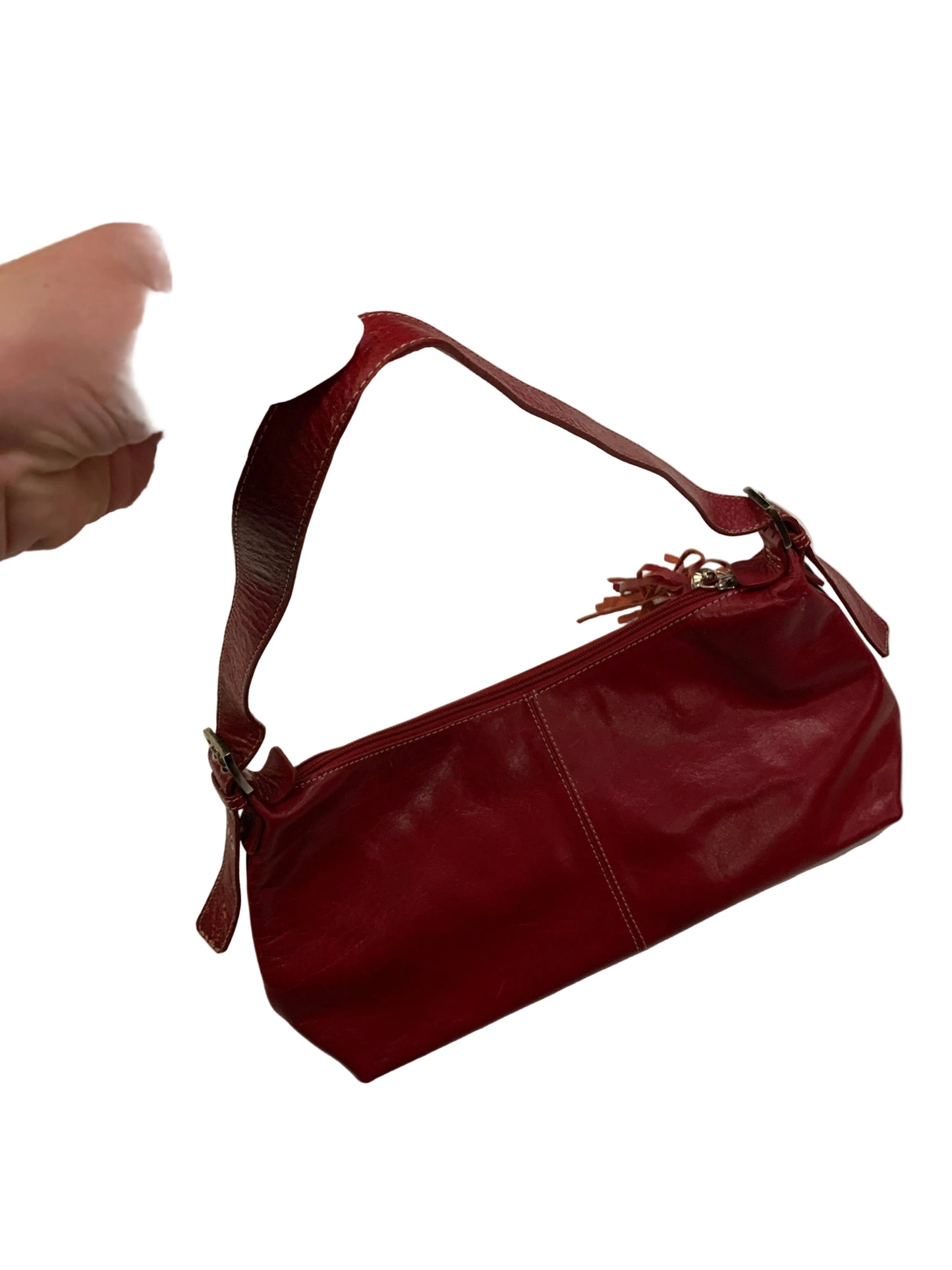 Rote Leder Schultertasche