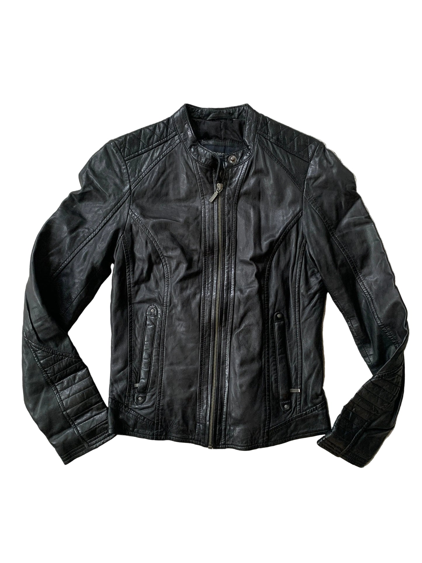 Schwarze Lederjacke XS