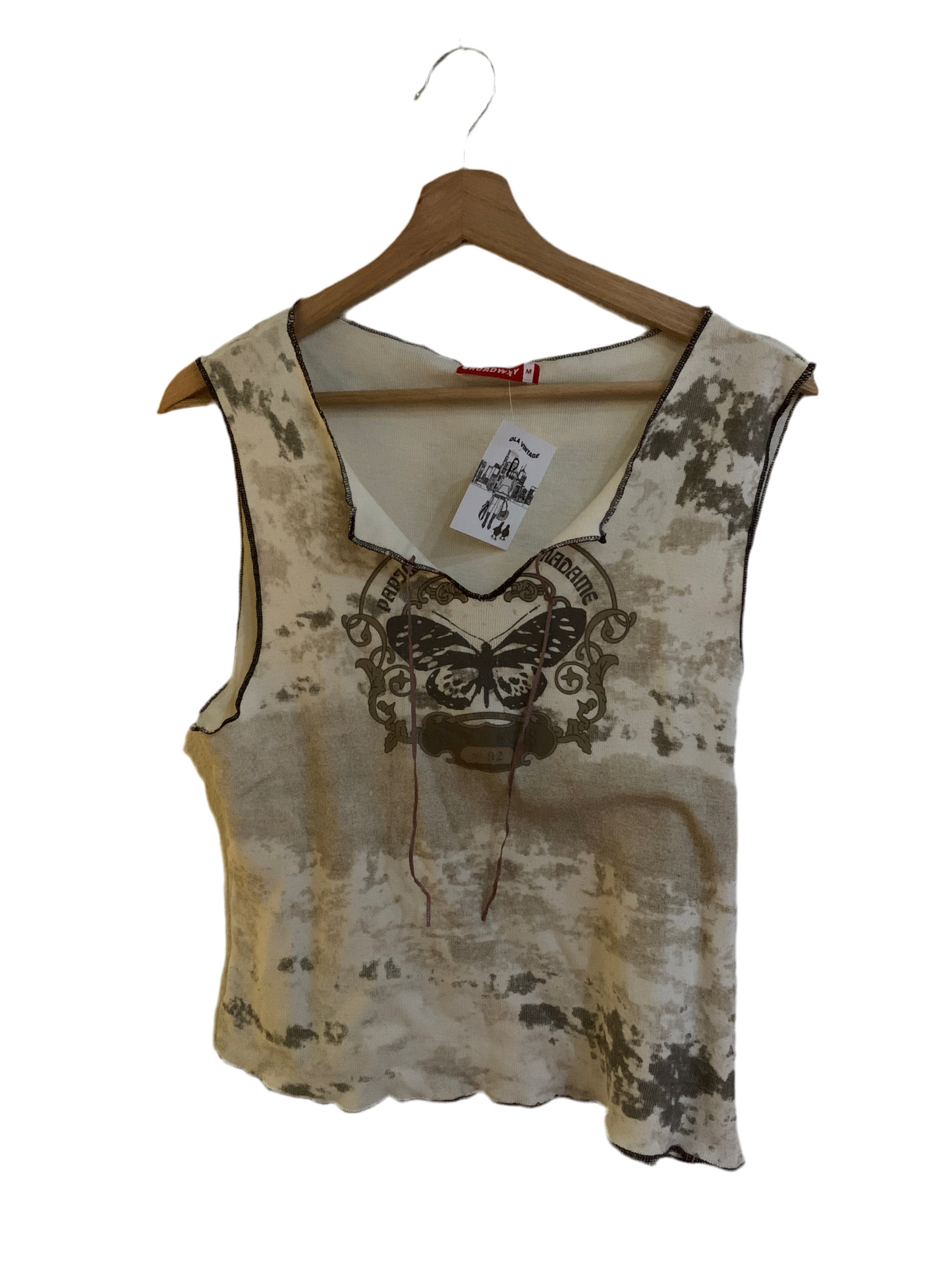 Y2K beige Top M