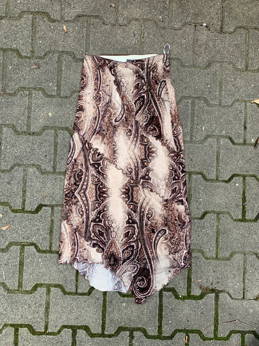 Y2K langer asymmetrischer Rock S