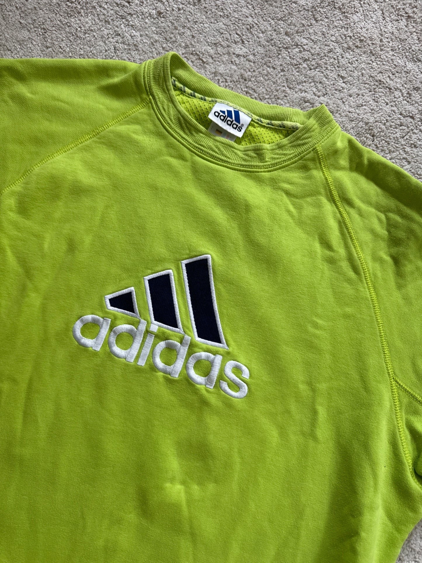 Vintage Adidas Pullover neon 90s L