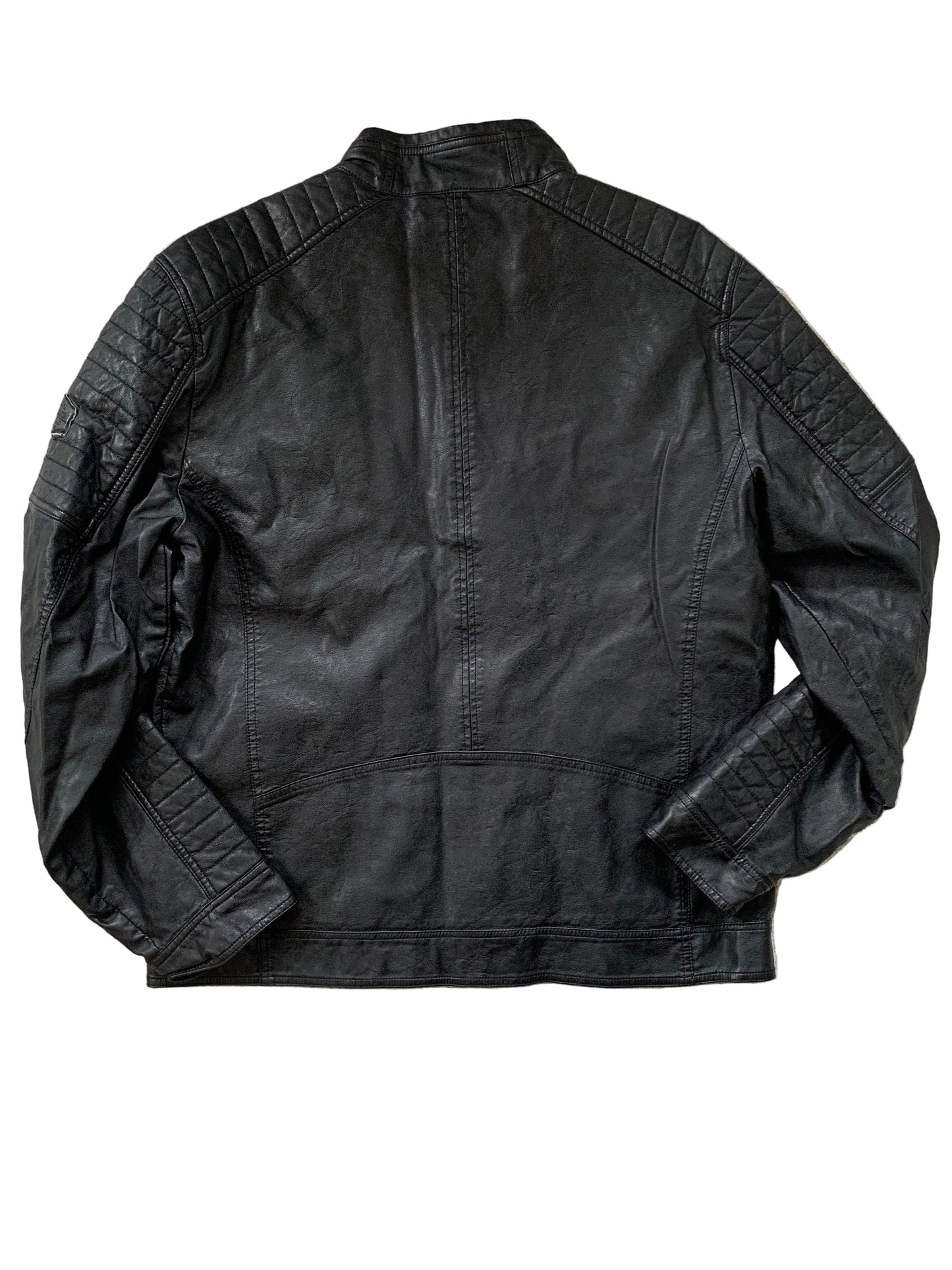 Schwarze Lederjacke XL