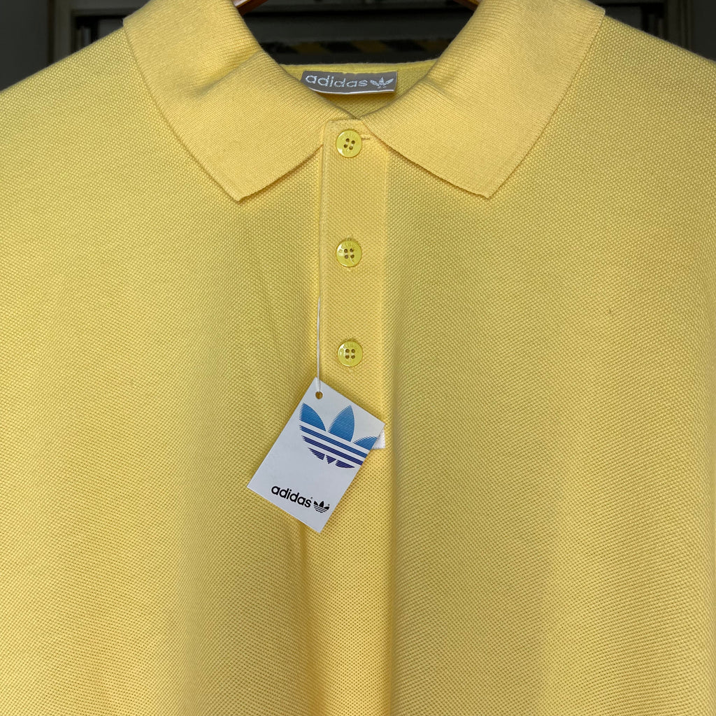 Vintage Yellow Adidas Polo Shirt Deadstock - XL/XXL