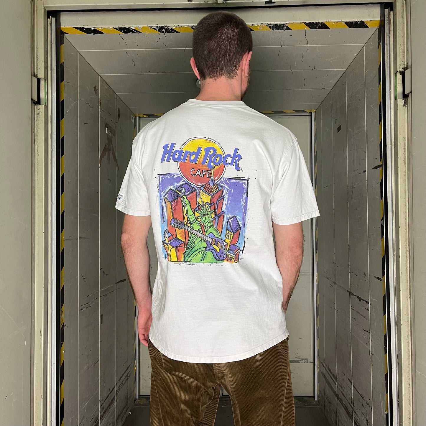 Vintage White Hard Rock Cafe New York T-Shirt 90s - L
