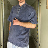 Vintage washed out Blue Polo Shirt 90s - XL/XXL
