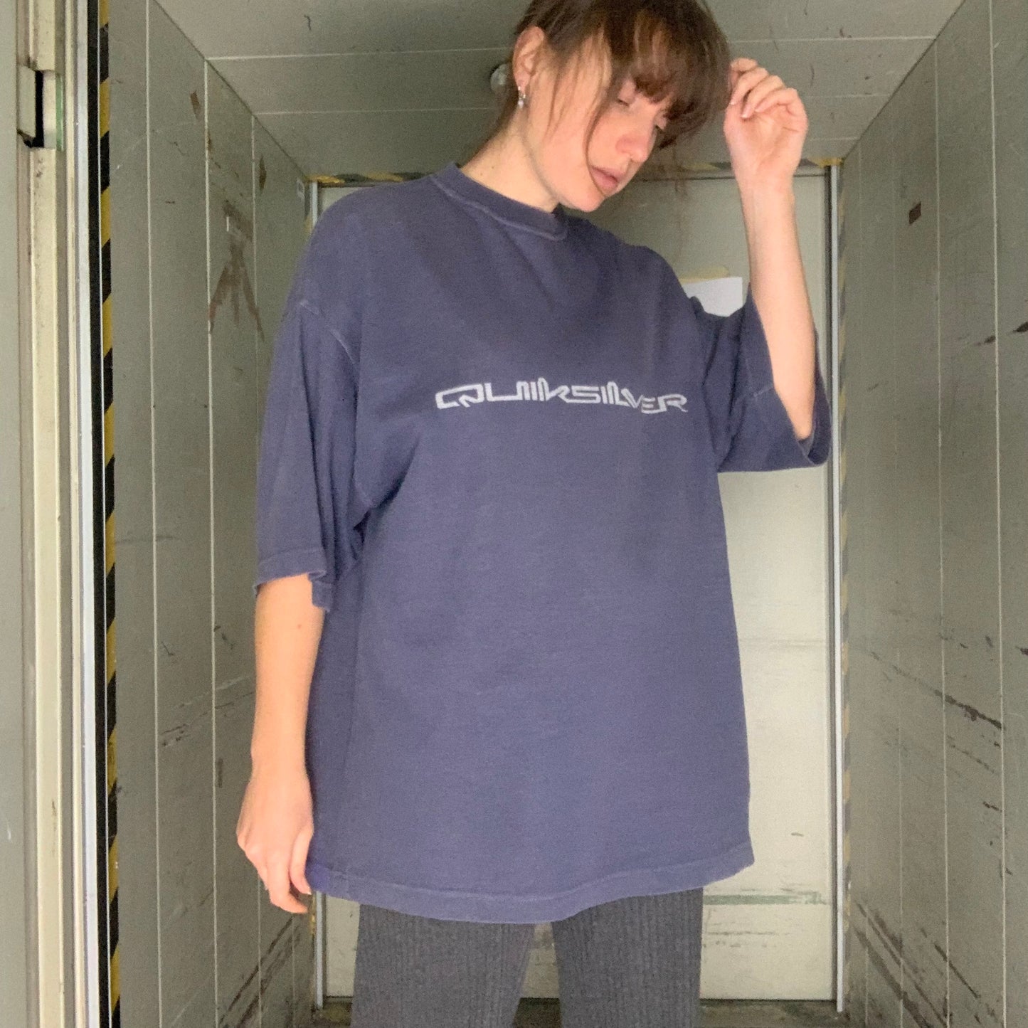 Vintage Navy Quiksilver Thick T-Shirt- XL