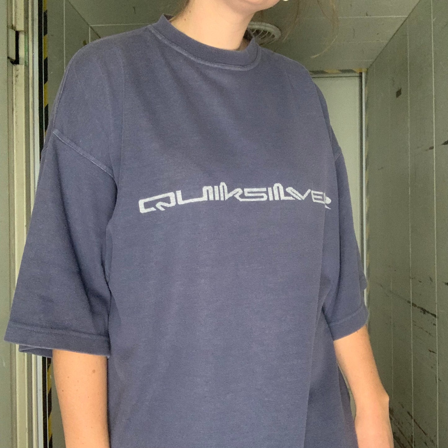 Vintage Navy Quiksilver Thick T-Shirt- XL