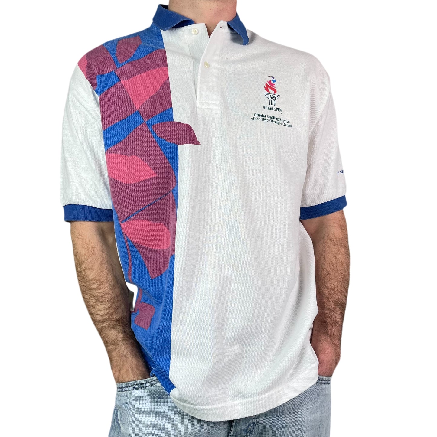 Vintage 1996 Olimpic Games Atlanta Polo Shirt White - L