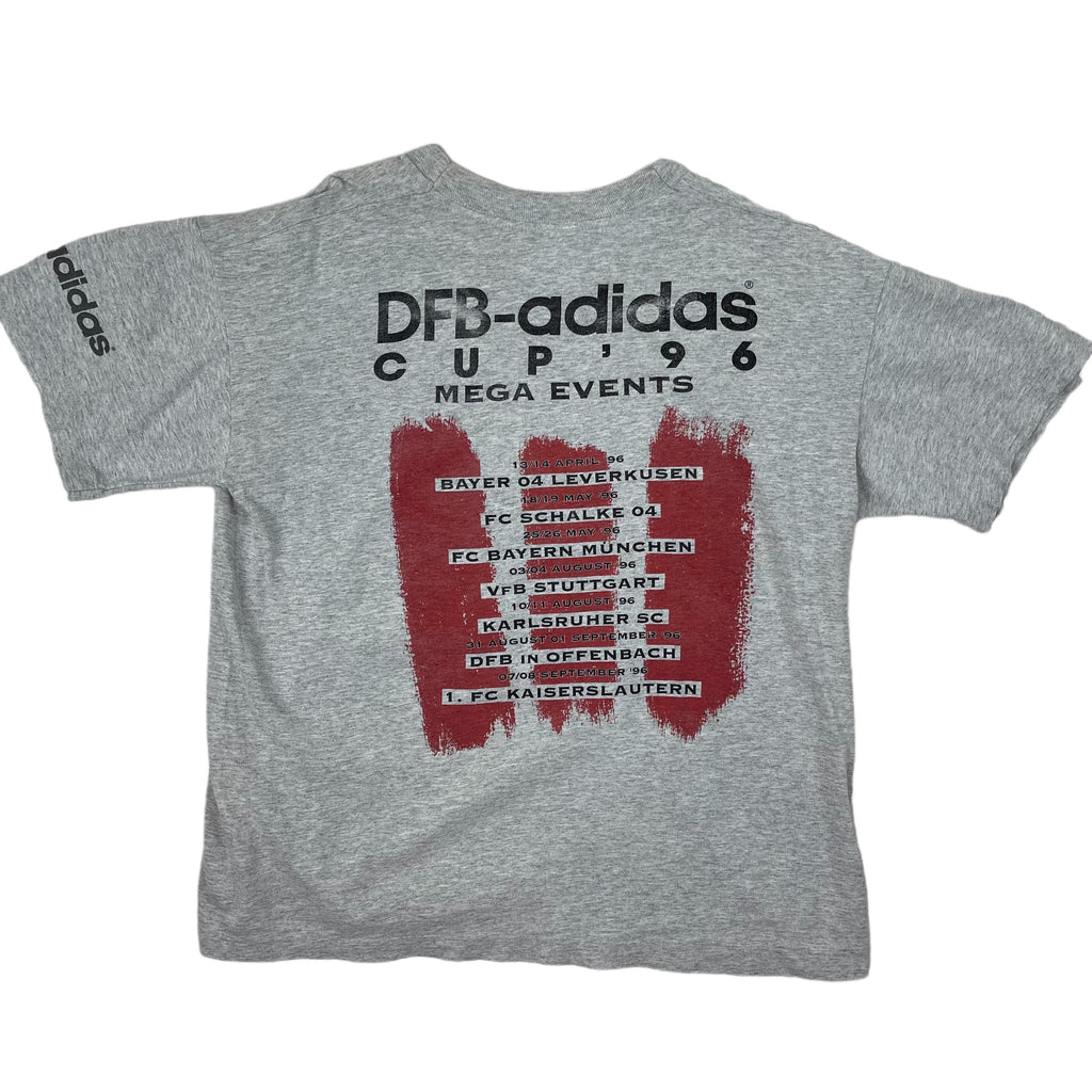 Vintage Grey SInglestitched Adidas DFB Cup T-Shirt 1996 - M