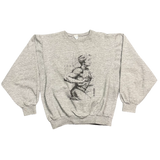 Vintage Grey Adidas Runners Graphic Sweatshirt 80s - S