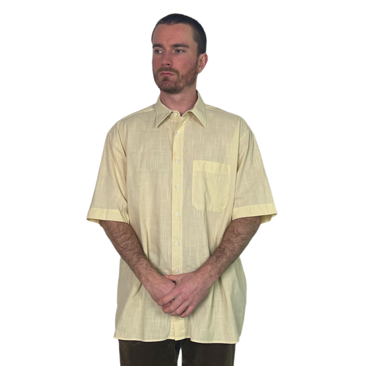 Vintage Yellowish Structure Shortsleeve Shirt 00s - XXL