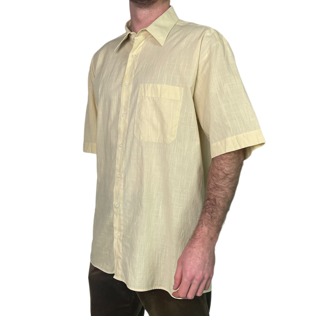 Vintage Yellowish Structure Shortsleeve Shirt 00s - XXL