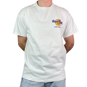 Vintage 90s Hard Rock Cafe Las Vegas T-Shirt White - XL