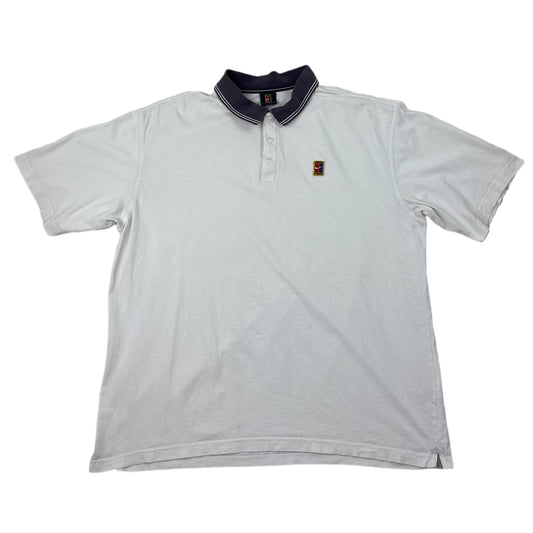 Vintage White Nike Premier Polo Shirt 90s - XL