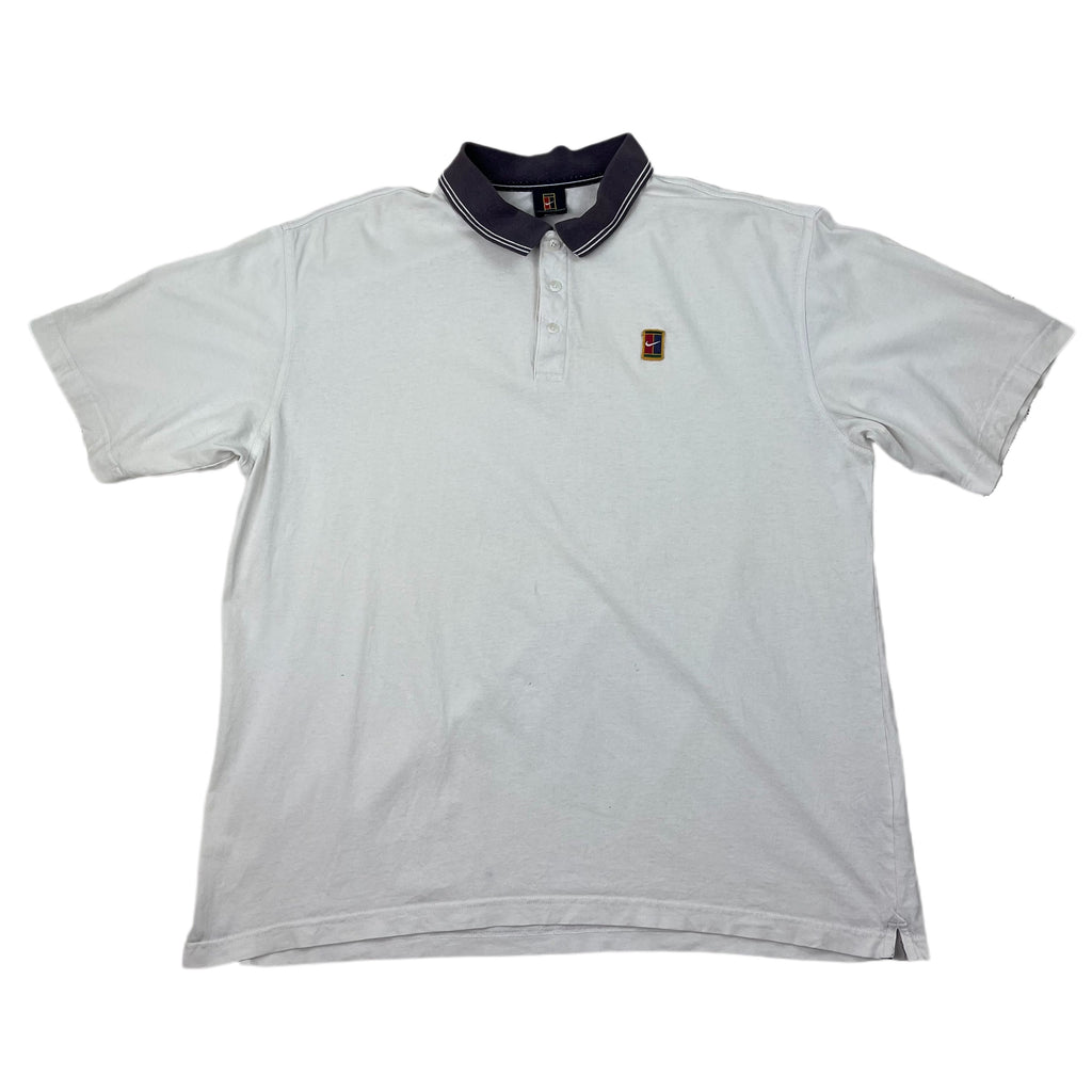 Vintage White Nike Premier Polo Shirt 90s - XL