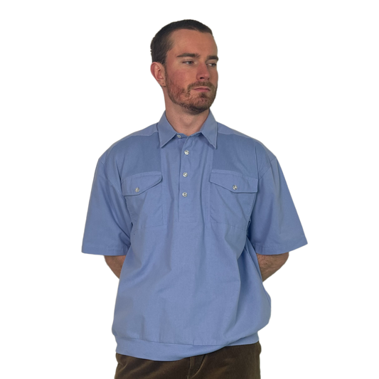 Vintage Blue Shortsleeve Shirt 90s - XL/XXL