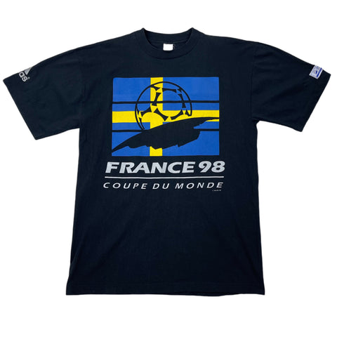 Vintage Black Adidas France Coupe Du Monde T-Shirt 1994-1998 - L/XL