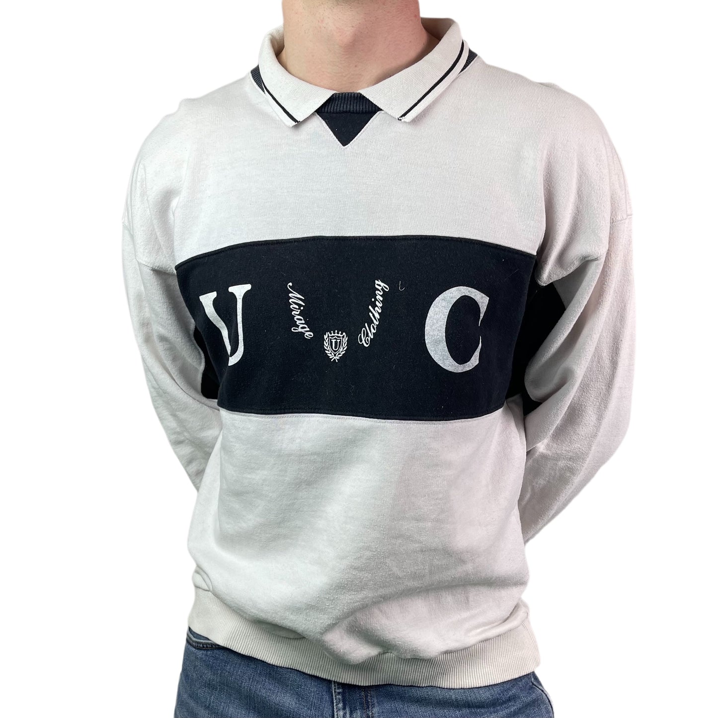 Vintage 90s Mirage Clothing Sweatshirt White - L