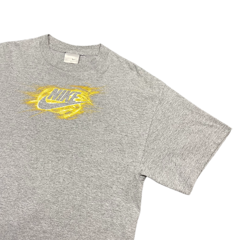 Vintage Grey Nike Spellout Graphic T-Shirt 2000s - L