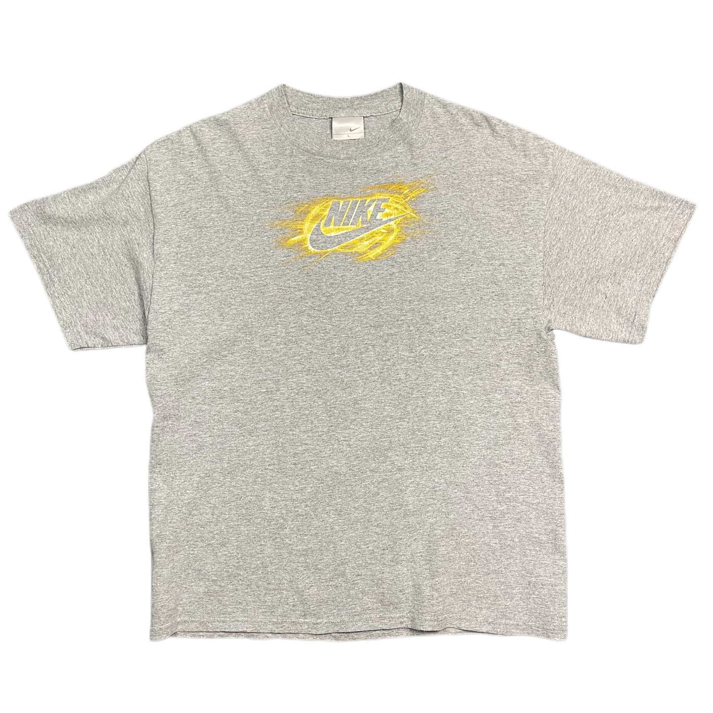 Vintage Grey Nike Spellout Graphic T-Shirt 2000s - L