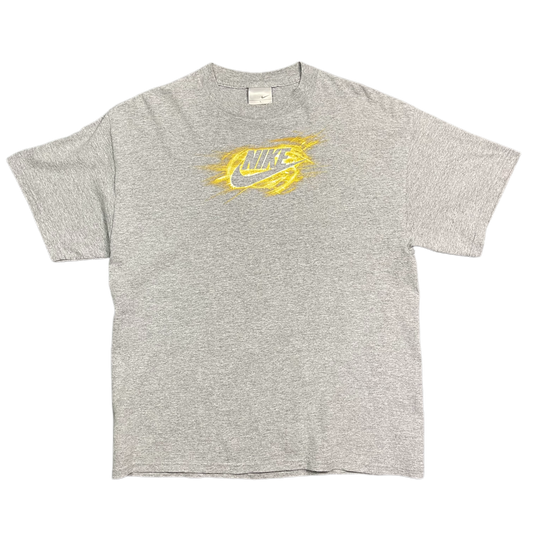 Vintage Grey Nike Spellout Graphic T-Shirt 2000s - L