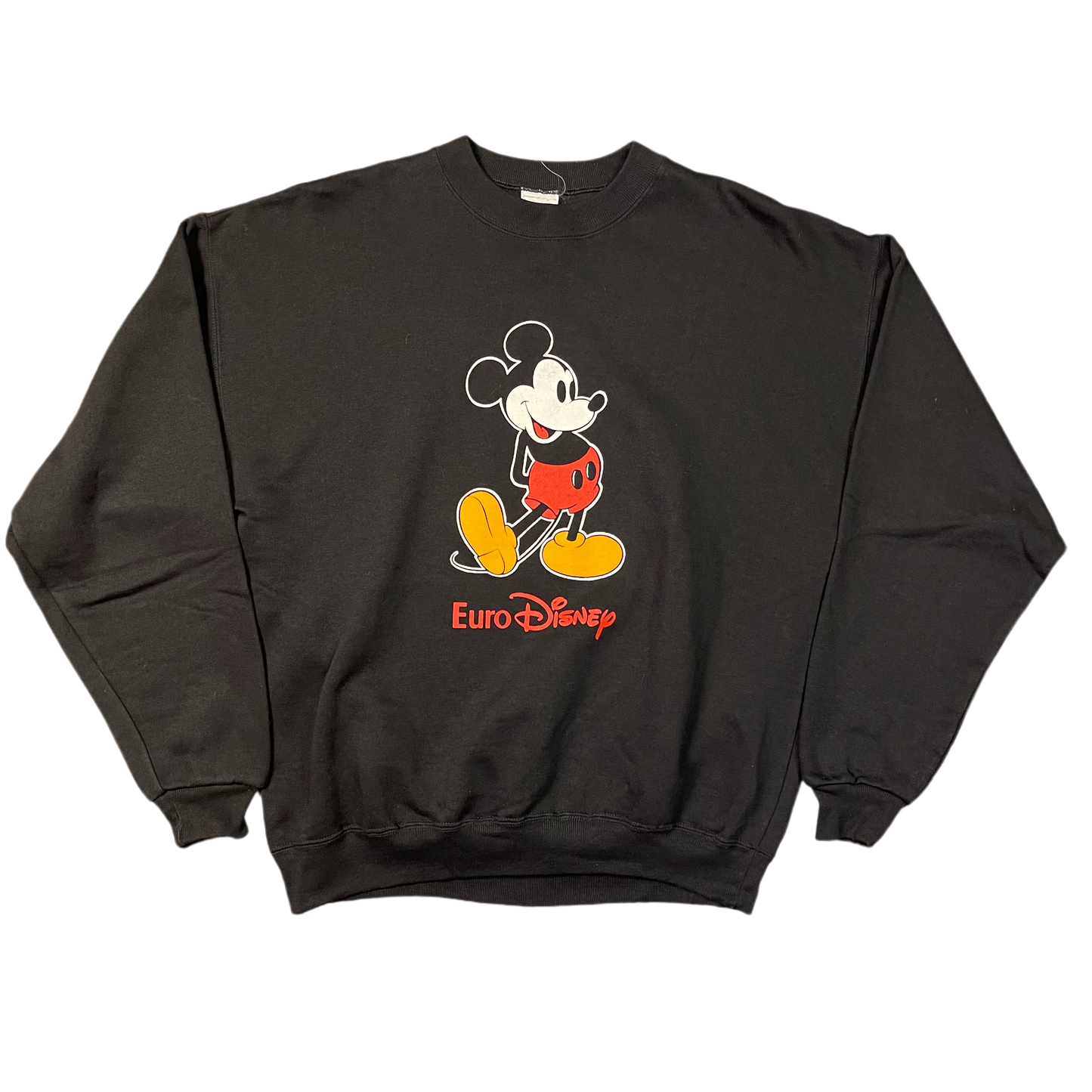 Vintage Black Mickey Mouse Euro Disney Sweatshirt 80s - L