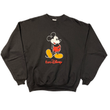 Vintage Black Mickey Mouse Euro Disney Sweatshirt 80s - L