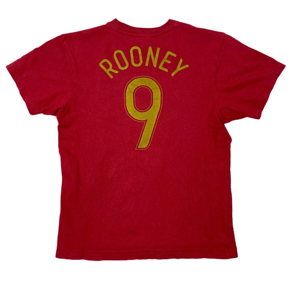 Vintage Red Nike Rooney England T-Shirt - XS/S