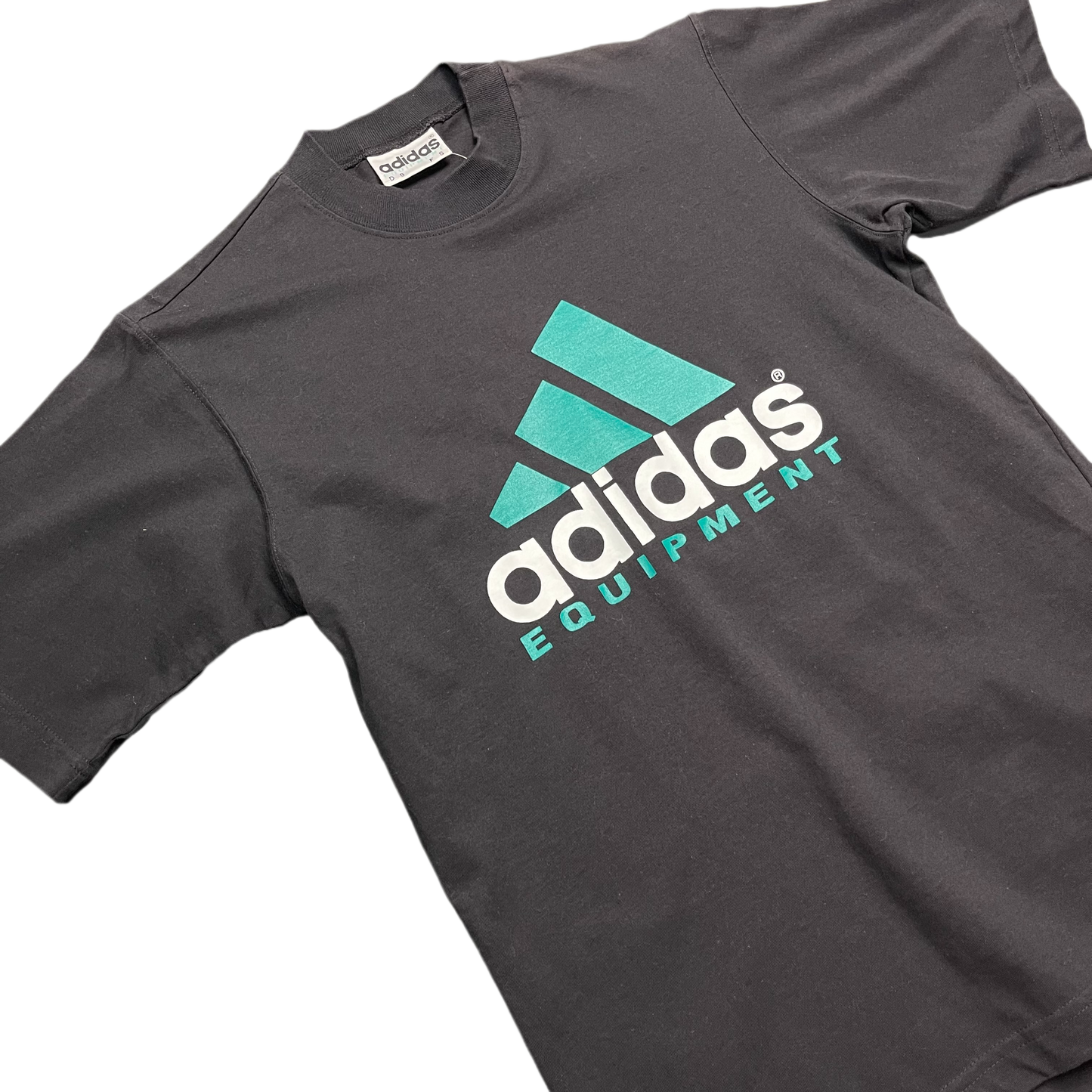 Vintage Black Adidas Equipment Spellout T-Shirt 90s - S/M