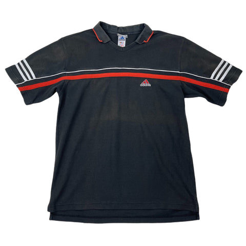 Vintage Black Adidas Polo Shirt 2000s - XL