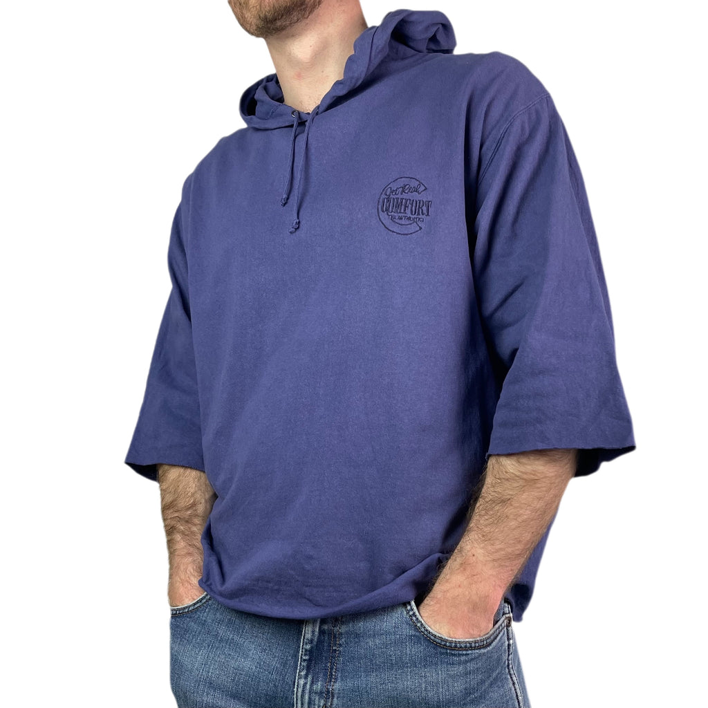 Vintage 90s T-Shirt with Hood Purple - L/XL